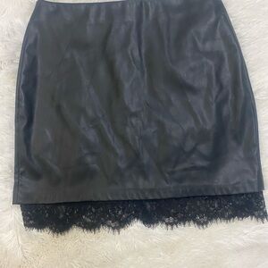 BCBG NEW YORK black Mini Skirt with Lace Detail